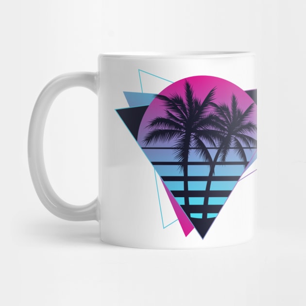 Retro 80s 90s Vaporwave Aesthetic Palm Trees Sunset by Violette Graphica